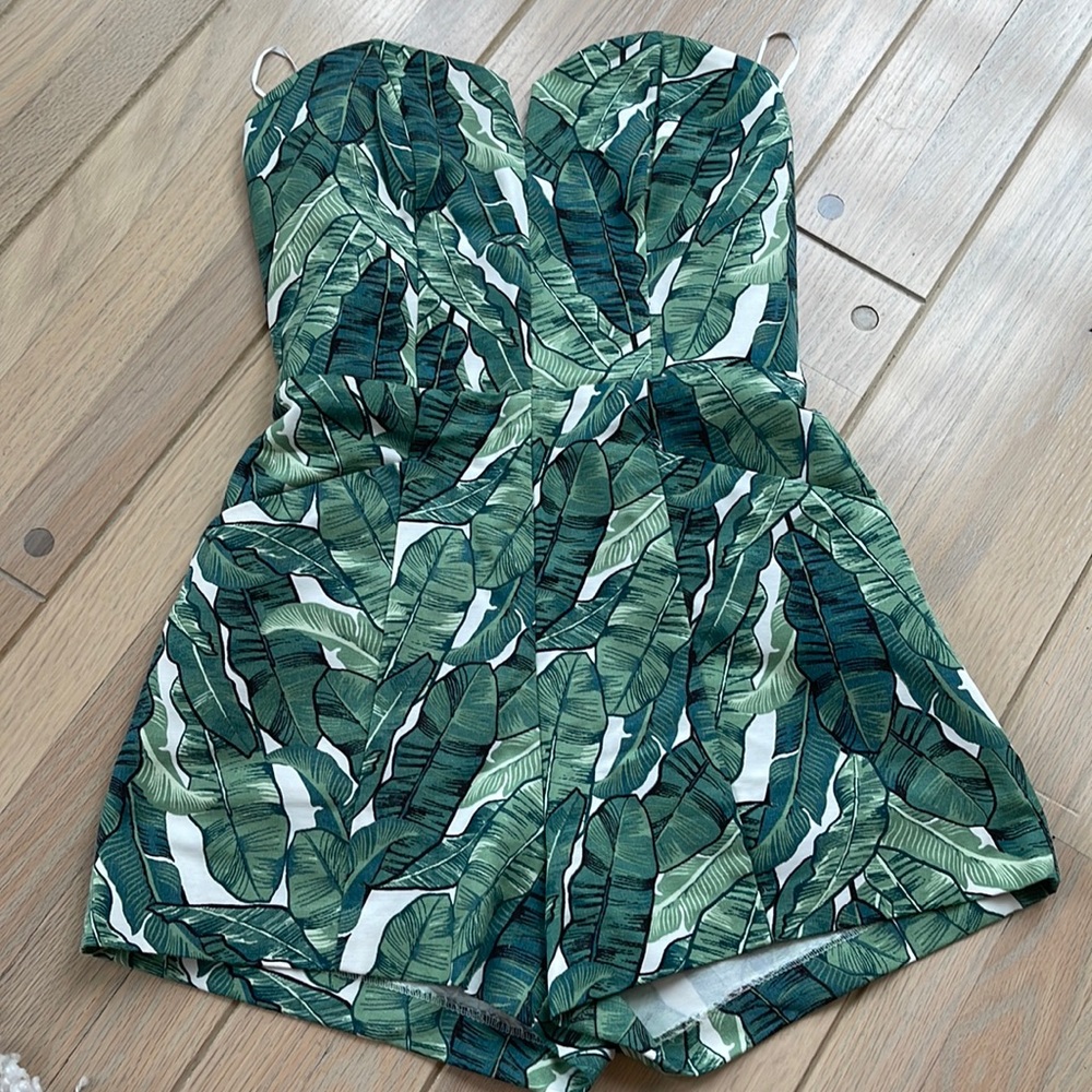 H&M concious palm print romper